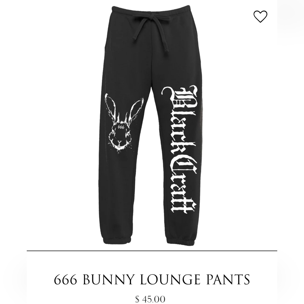 NWOT BlackCraft Cult 666 Bunny Lounge Pants Size Small